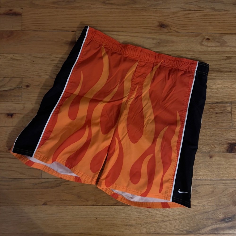 Y2K VTG Nike Flame Swim Trunk Shorts, Boys XL (Mens S_M)